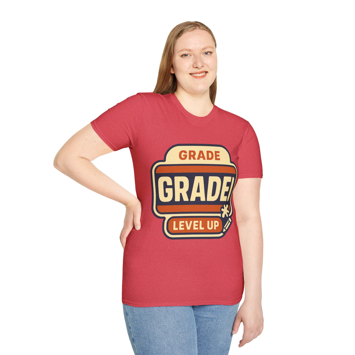 Grade Up Retro Badge T‑Shirt — "GRADE! LEVEL UP" Gamer Teacher Gift - Trending Now - August 2026