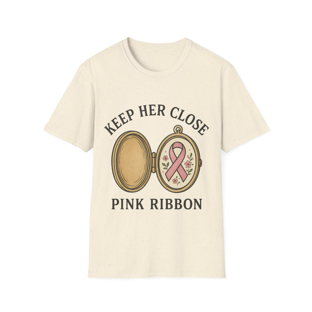 Keep Her Close Pink Ribbon Vintage Locket Graphic Tee - Trending Now - September 2026