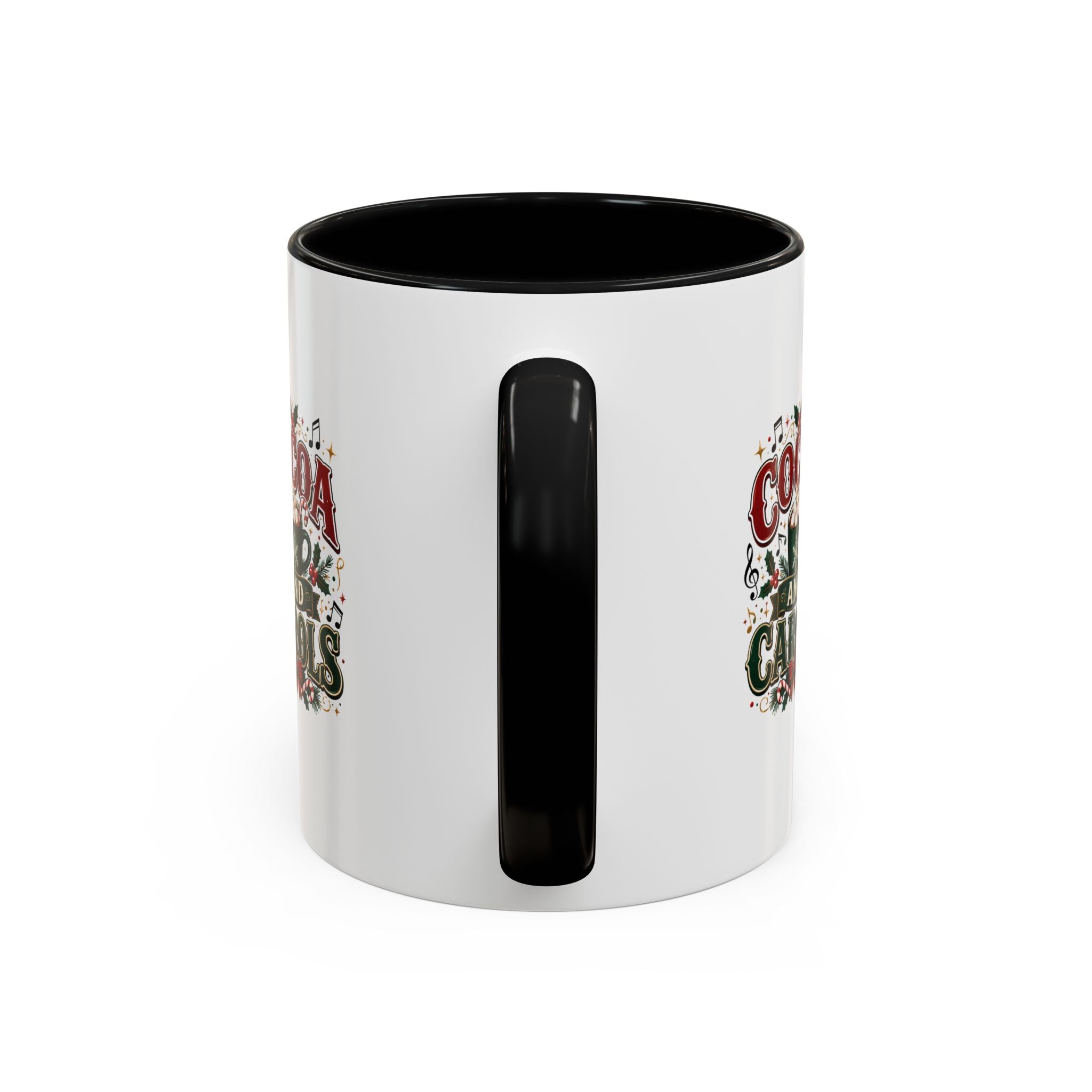Cocoa and Carols Accent Coffee Mug — Holiday Christmas Cocoa Mug