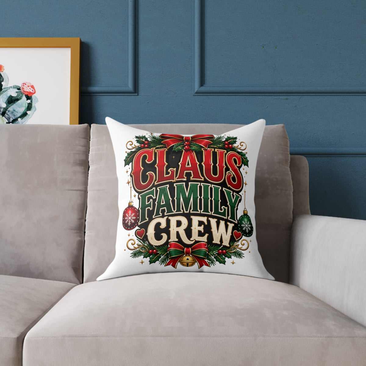 Christmas Claus Family Crew Holiday Pillow