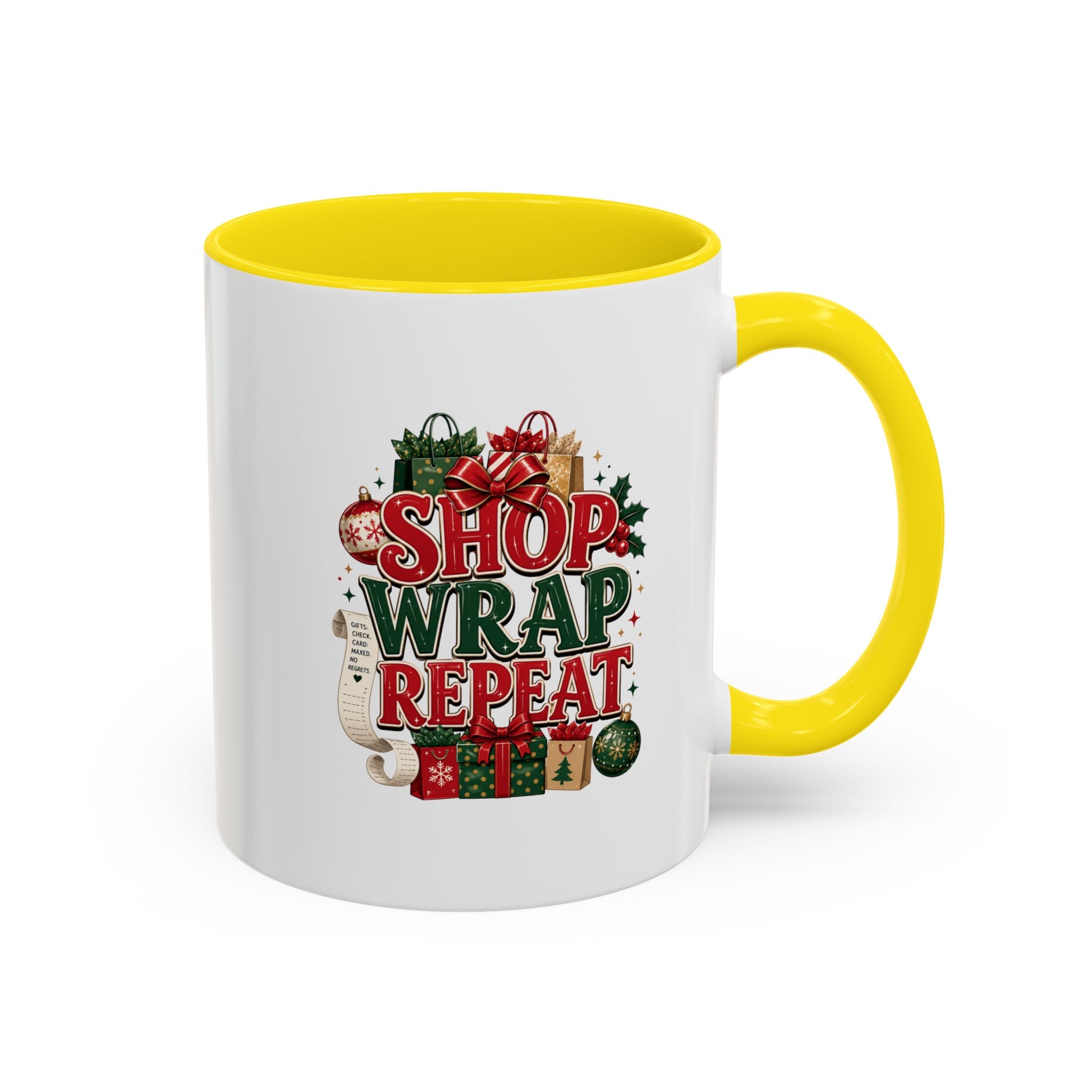 Shop Wrap Repeat Christmas Accent Coffee Mug