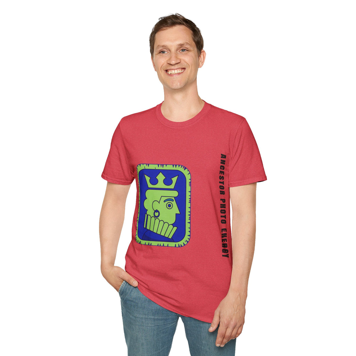 King Checkerboard Graphic T‑Shirt — Bold Green & Blue Chess King Design - Trending Now - September 2026