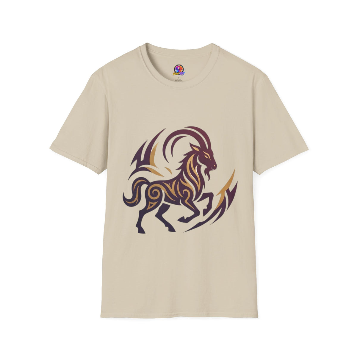 Capricorn Goat Tribal Graphic T-Shirt — Bold Goat Illustration Tee