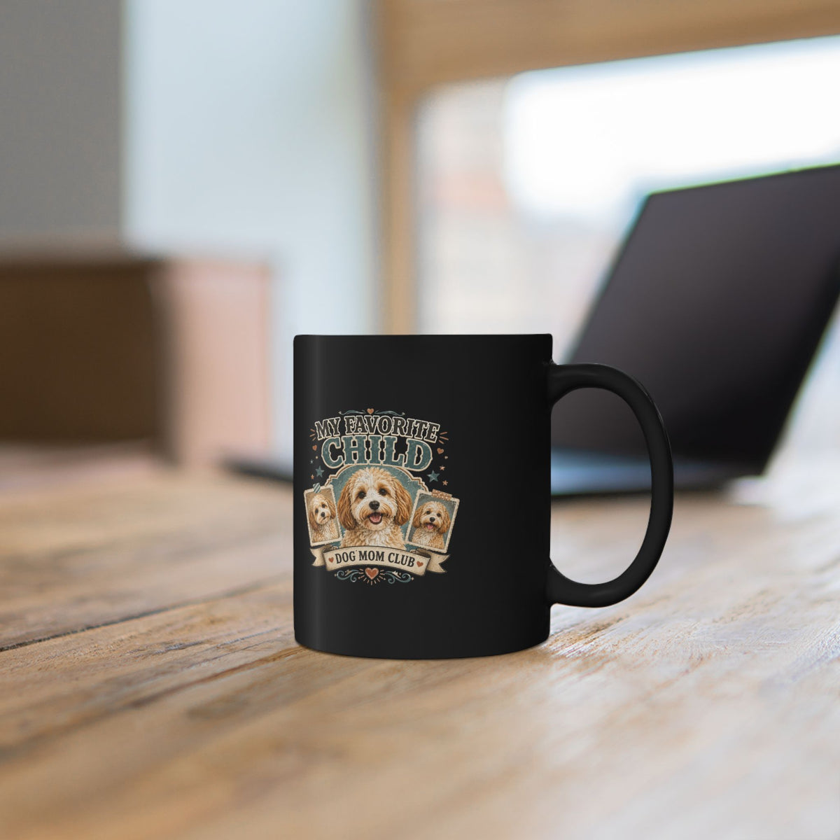Milo Bailey Dog Dad Mom Dog Mom Coffee Mug - "My Favorite Child" Puppy Lover Black Mug