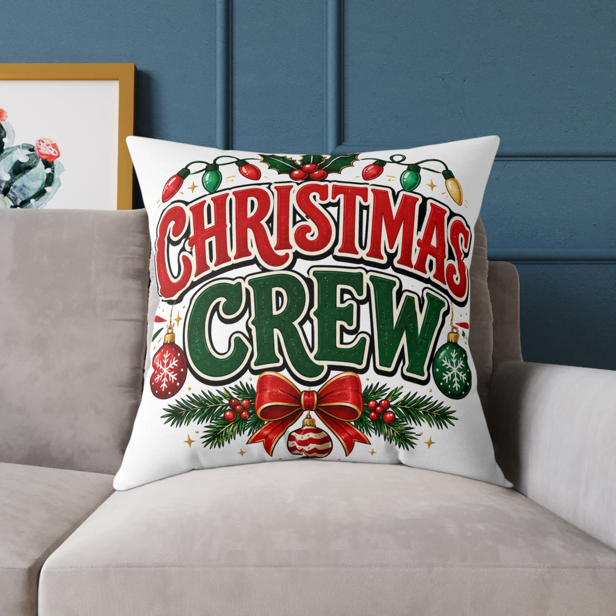 Christmas Crew Holiday Throw Pillow