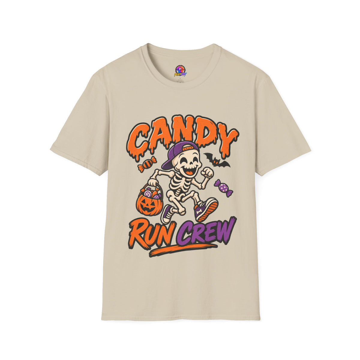 Candy Run Crew T-Shirt — Halloween Skeleton Trick-or-Treat Tee