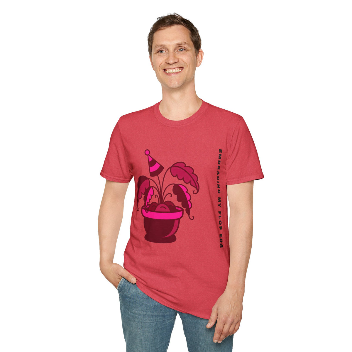 Plant Party T-Shirt — "Embracing" Pink Potted Plant Graphic - Trending Now - September 2026