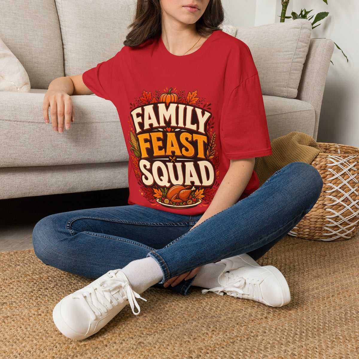 Thanksgiving T-Shirt Family Feast Squad T-Shirt — Thanksgiving Fall Harvest Tee