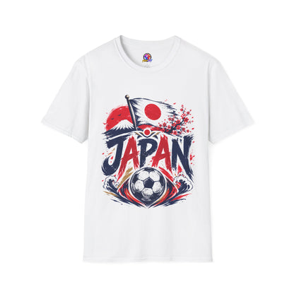 Japan Soccer T-Shirt — Japanese Flag & Cherry Blossom Football Graphic