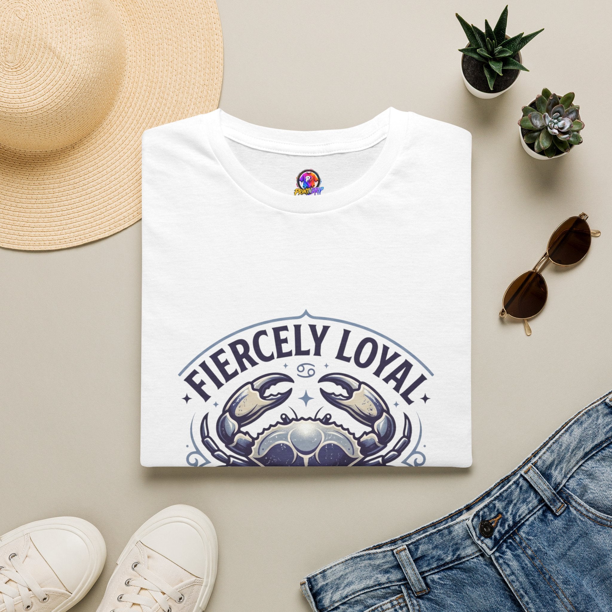 Cancer Zodiac T-Shirt — Fiercely Loyal Crab Design (100% Cancer, Deeply Rooted)