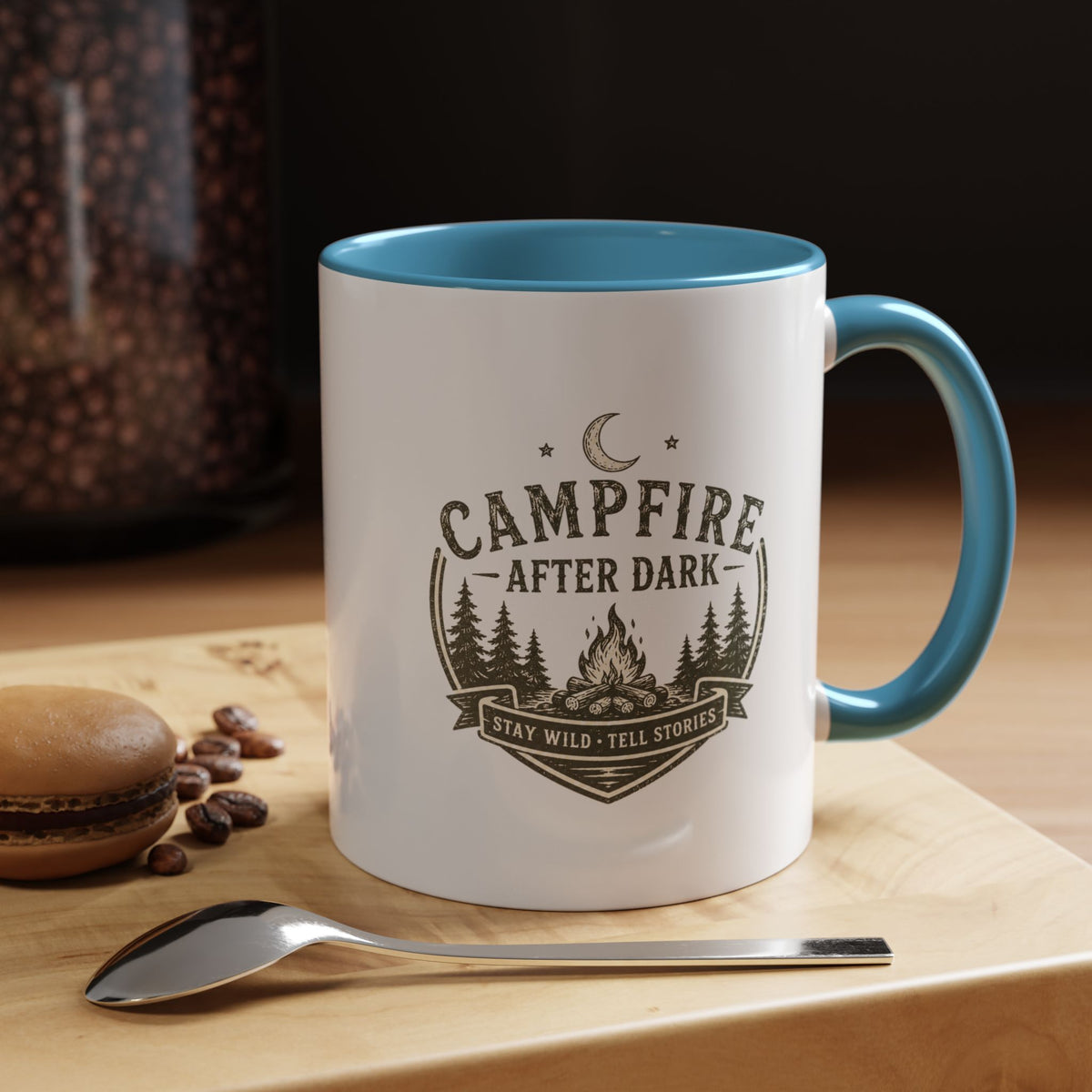 Milo Bailey Dog Dad Mom Campfire Coffee Mug – “Campfire After Dark” Rustic Camping  Accent Mug