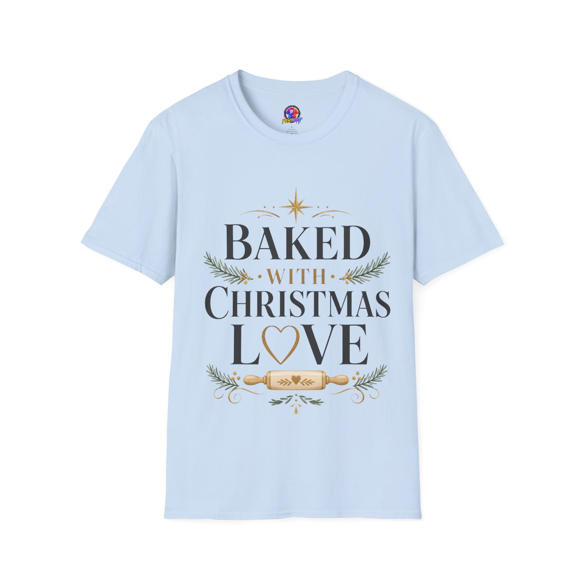 T-Shirt — "Baked With Christmas Love" Holiday Baking Shirt