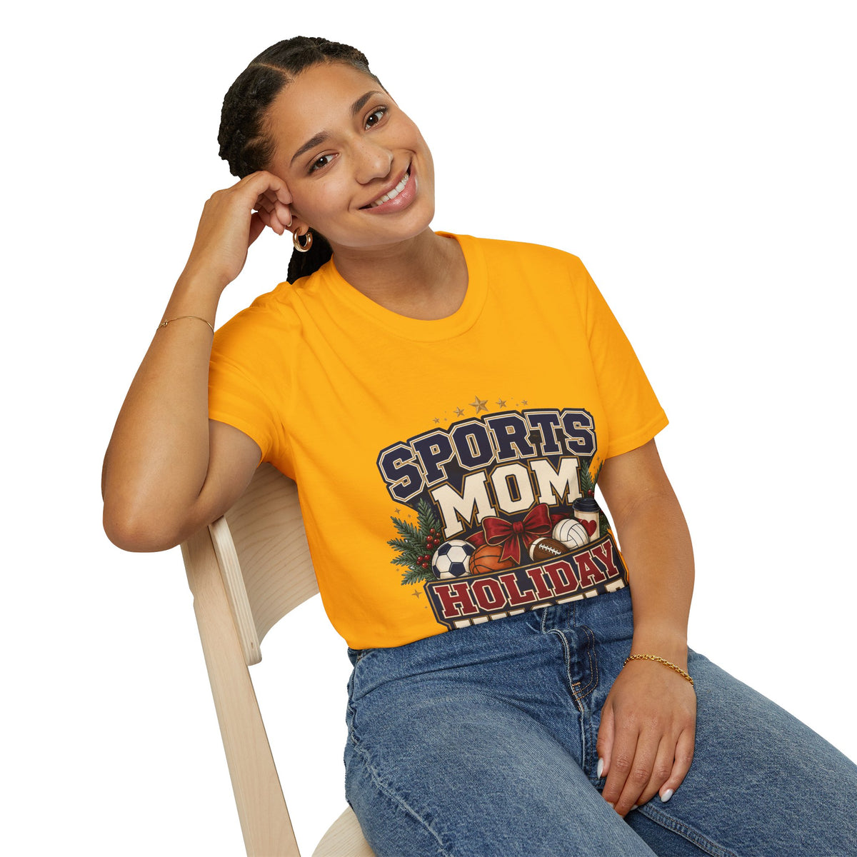 Sports Mom T‑Shirt — "Holiday Hustle" Athletic Mom Tee