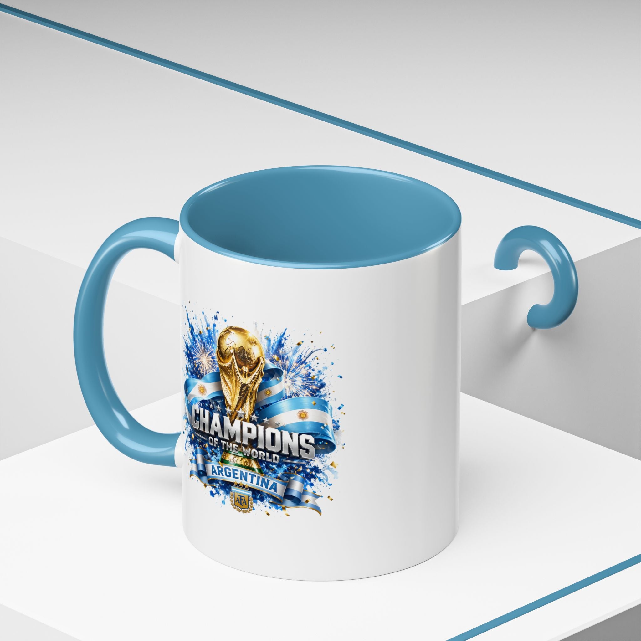 Argentina World Cup Champions Coffee Mug — 'Champions of the World' Accent Mug