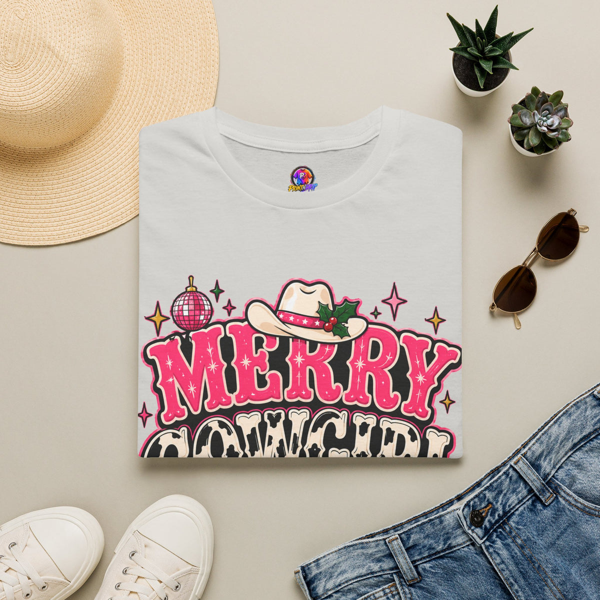 Merry Cowgirl Christmas T-Shirt