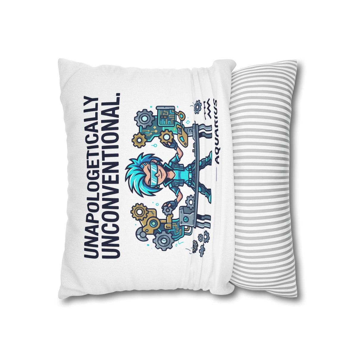 Aquarius Zodiac Spun Polyester Square Pillowcase