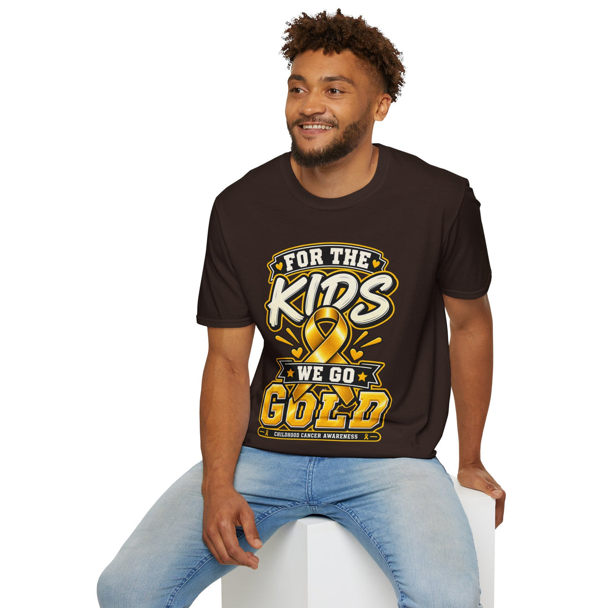 Kids Childhood Cancer Awareness T-Shirt — "For the Kids We Go Gold"