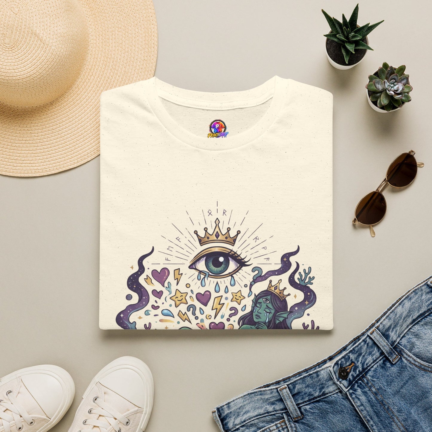 Mystic Eye Graphic T‑Shirt — 'Professional Over‑Feeler' Surreal Tee