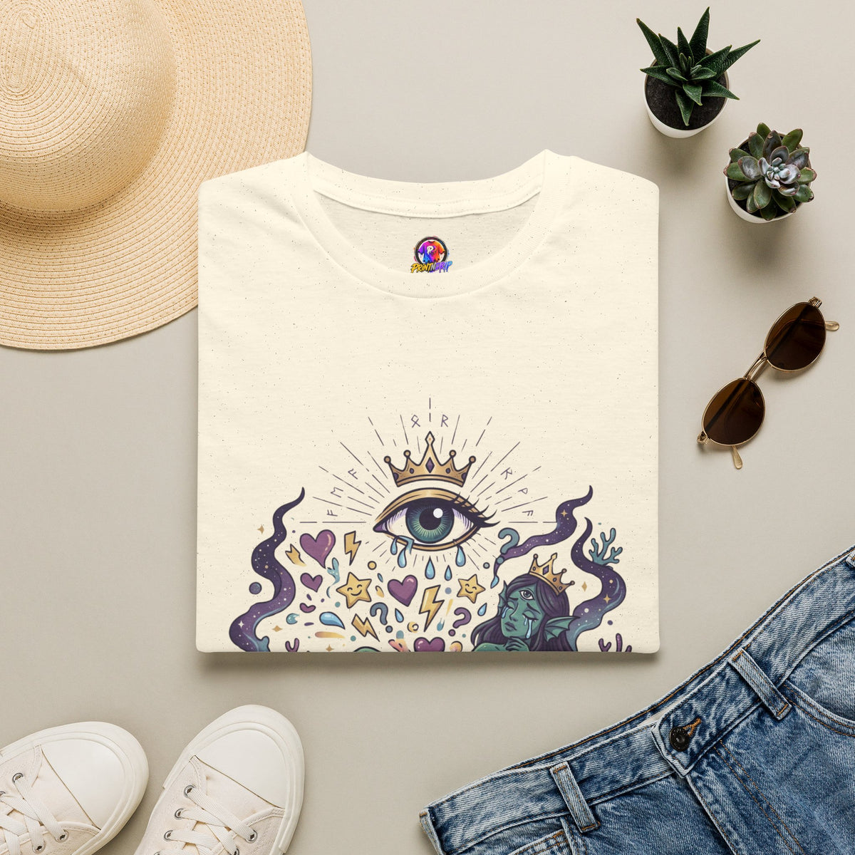 Mystic Eye Graphic T‑Shirt — 'Professional Over‑Feeler' Surreal Tee