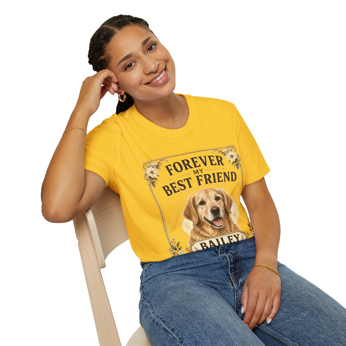 Forever My Best Friend Dog T-Shirt — Personalized Golden Retriever Tribute
