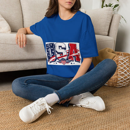 USA Flag Graphic T-Shirt — Patriotic Red White & Blue Tee