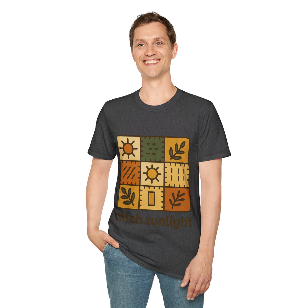 T-Shirt — Rustic Sunflower Patchwork “Catch Sunlight” Graphic Tee - Trending Now - September 2026