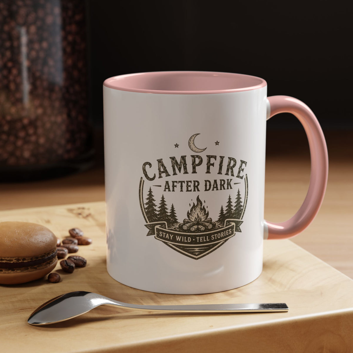 Milo Bailey Dog Dad Mom Campfire Coffee Mug – “Campfire After Dark” Rustic Camping  Accent Mug
