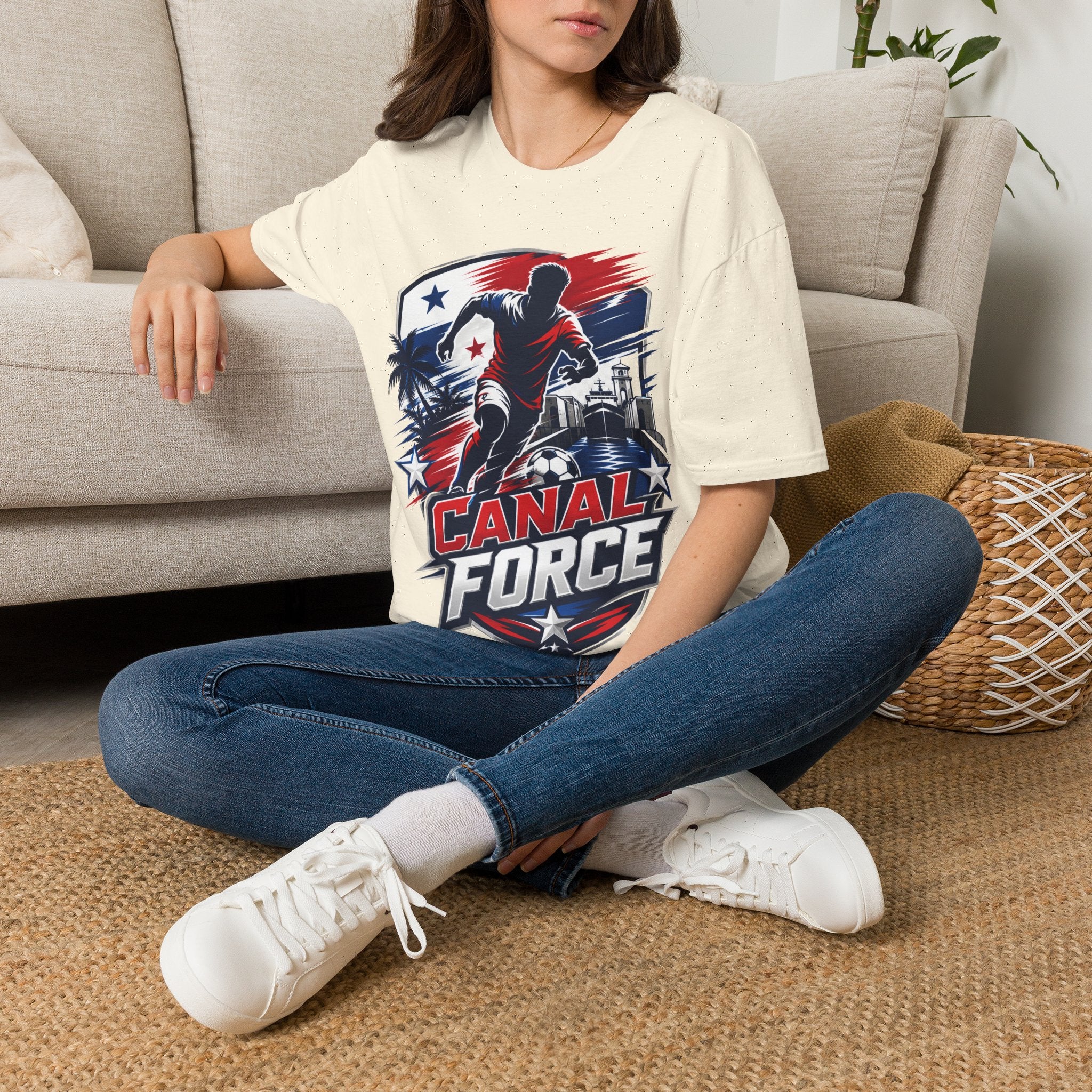 Canal Force Soccer T-Shirt - Patriotic Player Graphic Tee - Panama Shirt