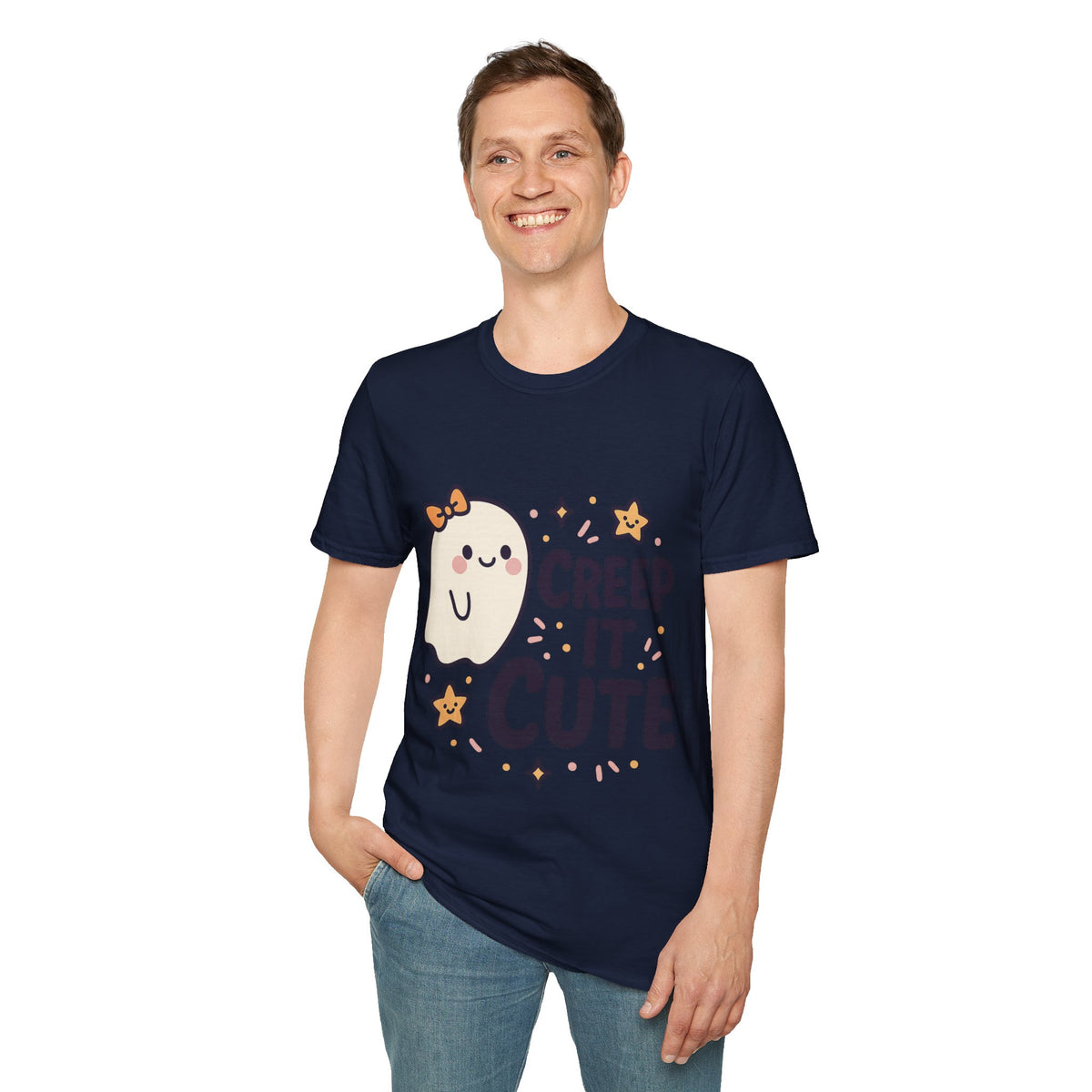 "Creep It Cute" Funny Ghost Tee | Pastel Spooky Season Halloween T-Shirt - Trending Now - September 2026