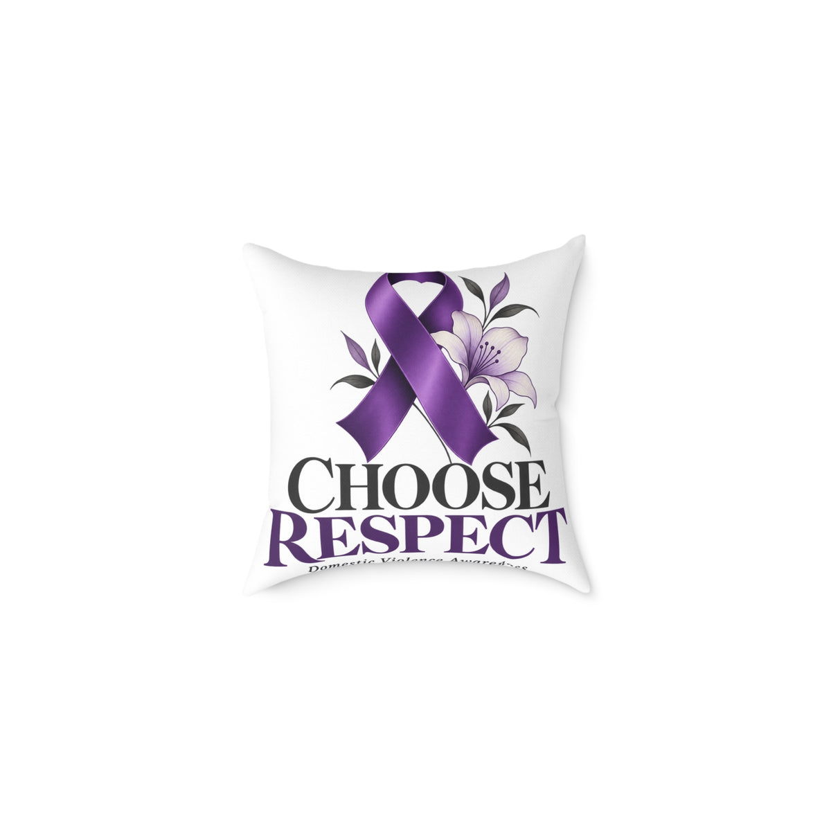Choose Respect Purple Ribbon Throw Pillow - Domestic Violence Awareness Decor