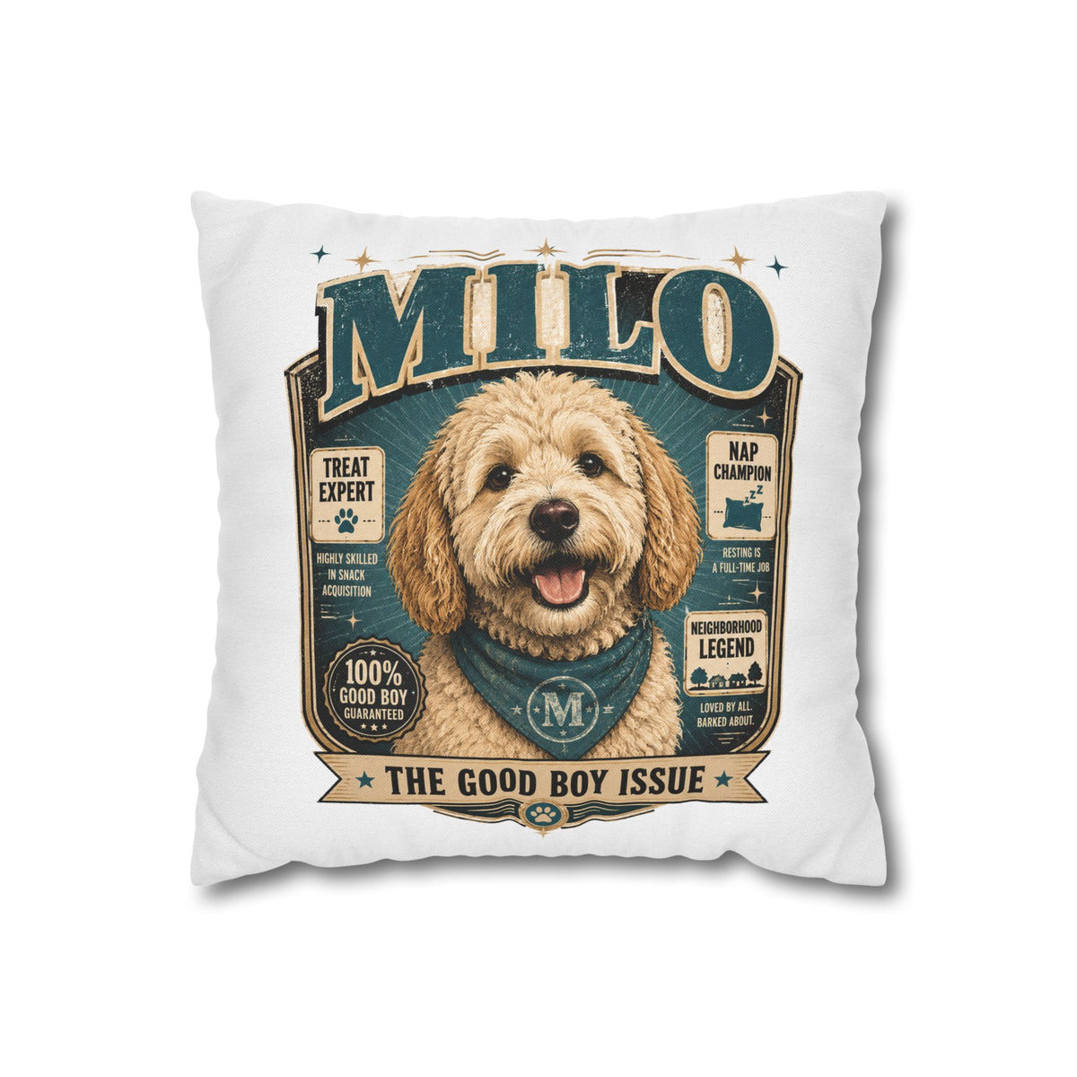 Milo 'The Good Boy Issue' Decorative Pillowcase Milo Bailey Dog Dad Mom