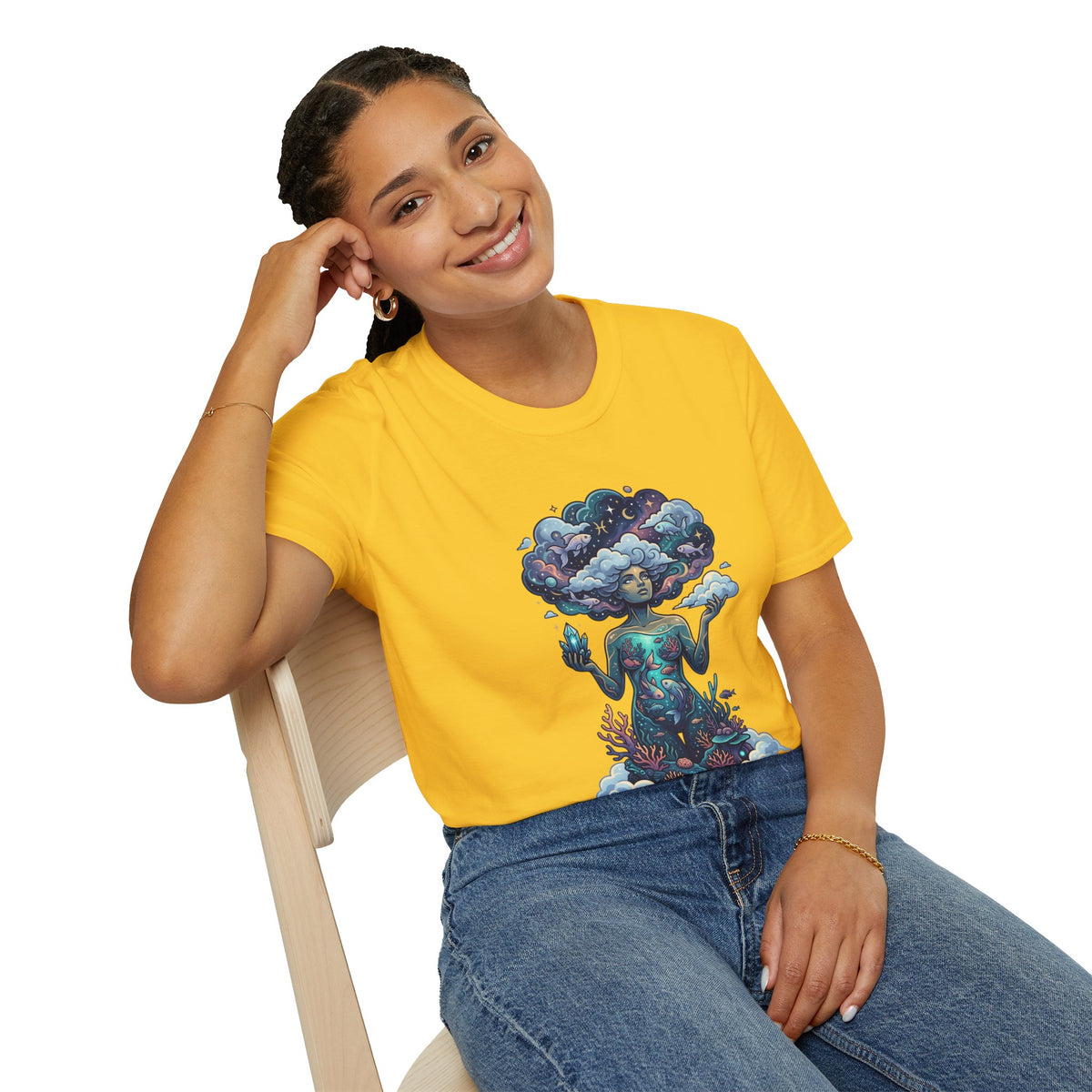 Dreamscape Goddess T-Shirt — 'Head in the Clouds' Surreal Art Tee