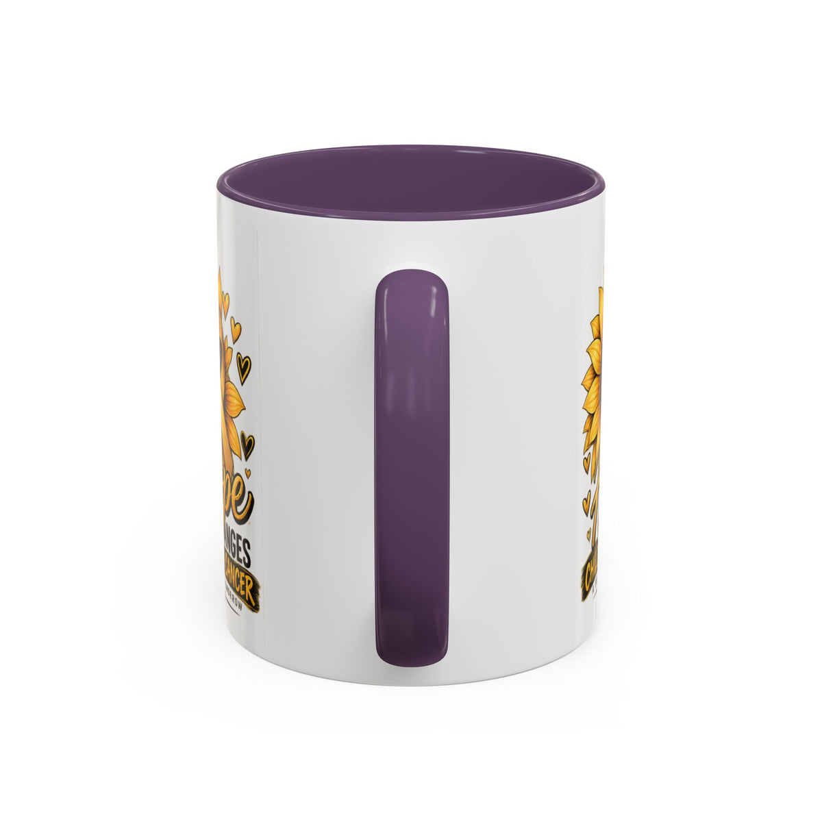 Hope Changes Childhood Cancer Mug – Gold Ribbon Sunflower Accent Coffee Cup (11/15oz)