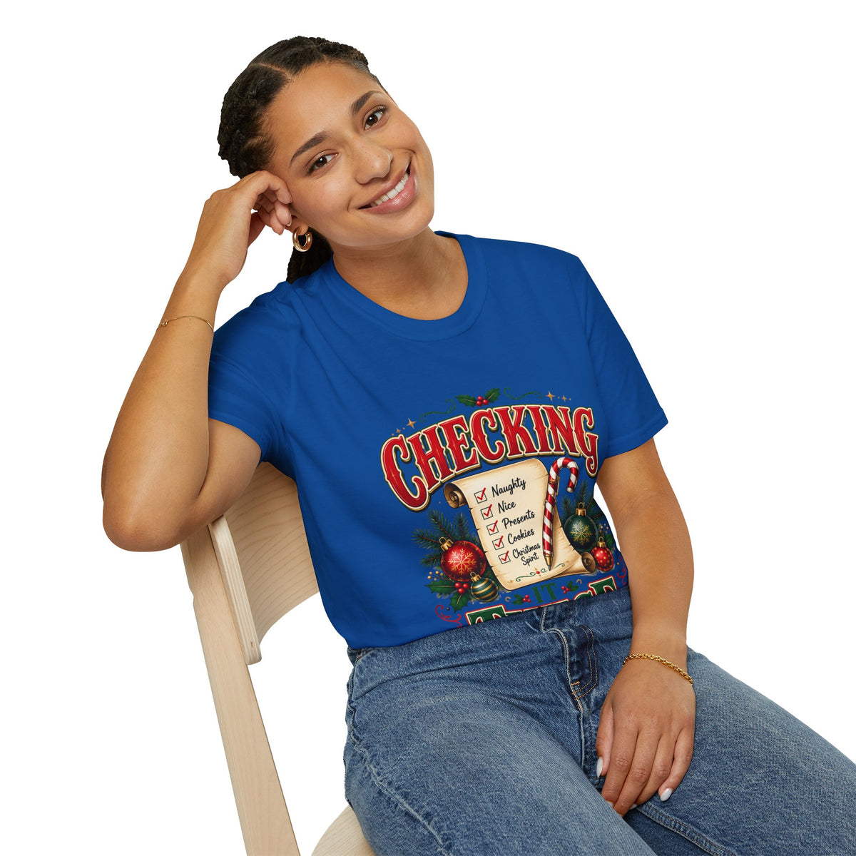 Checking It Twice Christmas T-Shirt — Naughty or Nice Holiday Tee