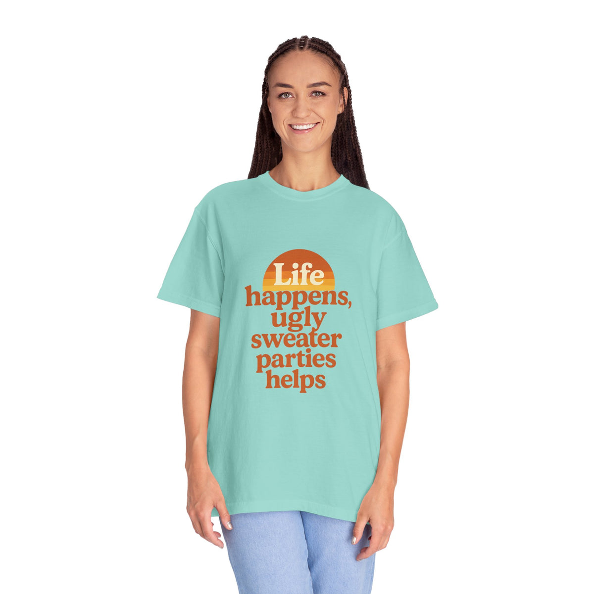 Life Happens Ugly Sweater Parties Helps T-Shirt - Trending Now - October 2026