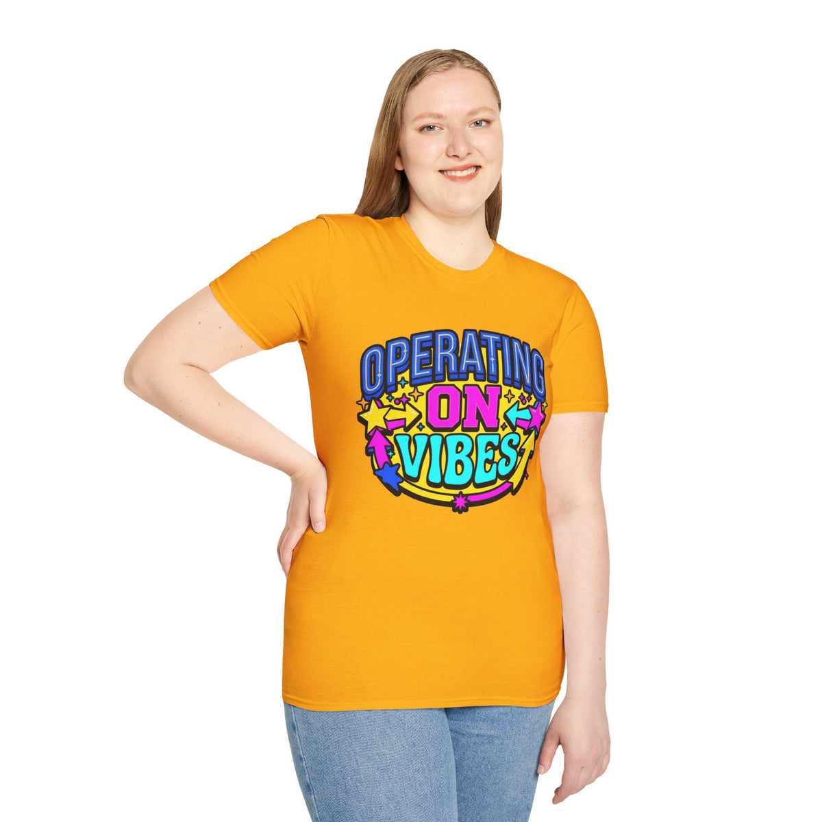 Operating On Good Vibes T-Shirt — Retro Rainbow Positive Energy Tee - Trending Now - August 2026