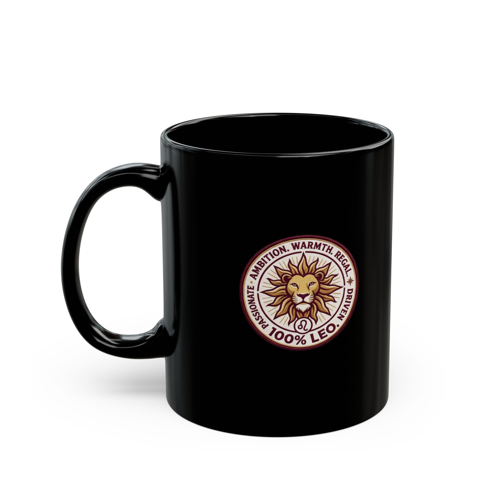 Leo Zodiac Sun Black Mug — 100% Leo Astrology Coffee Cup