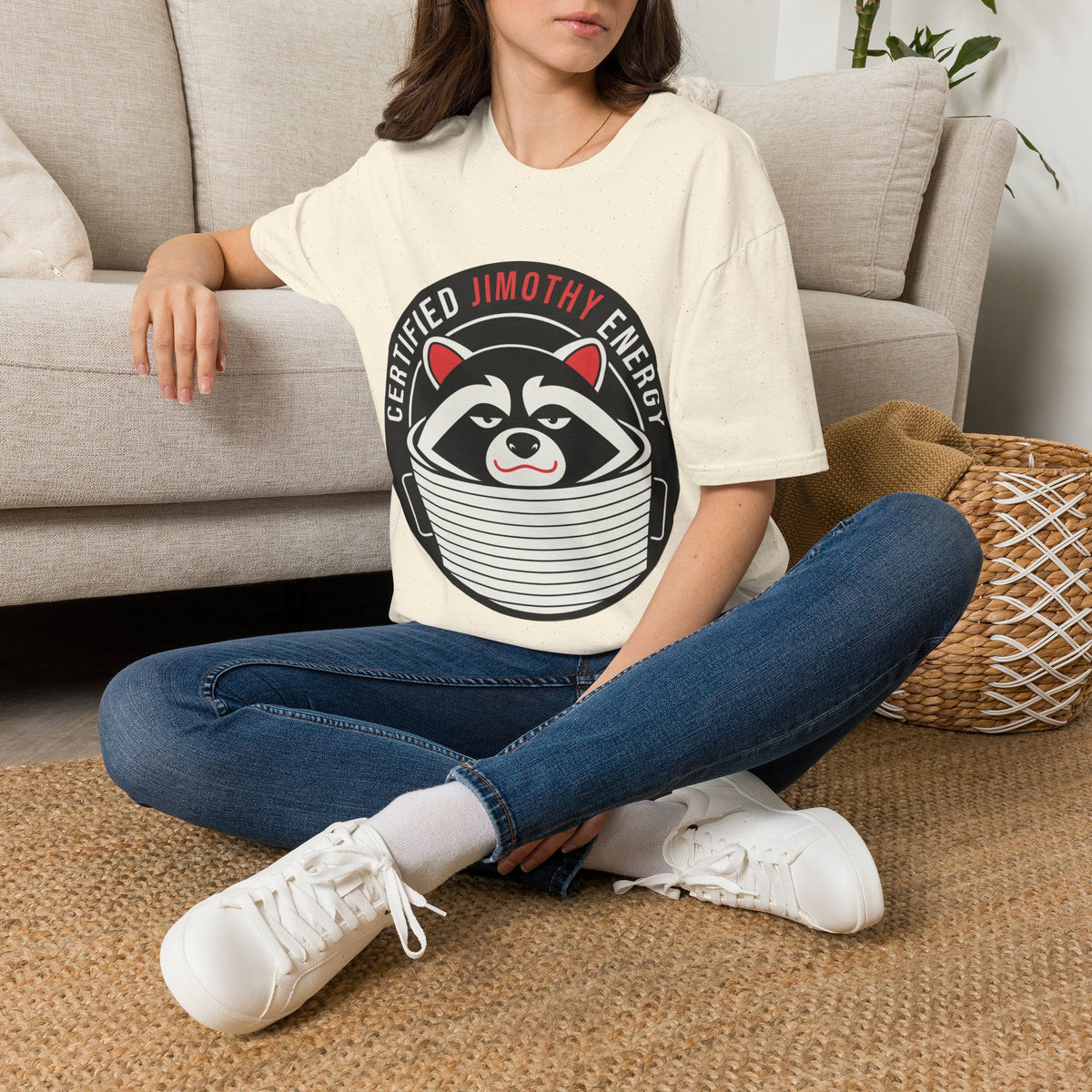 Jimothy Energy T-Shirt — Certified Raccoon Graphic Tee - Trending Now - August 2026