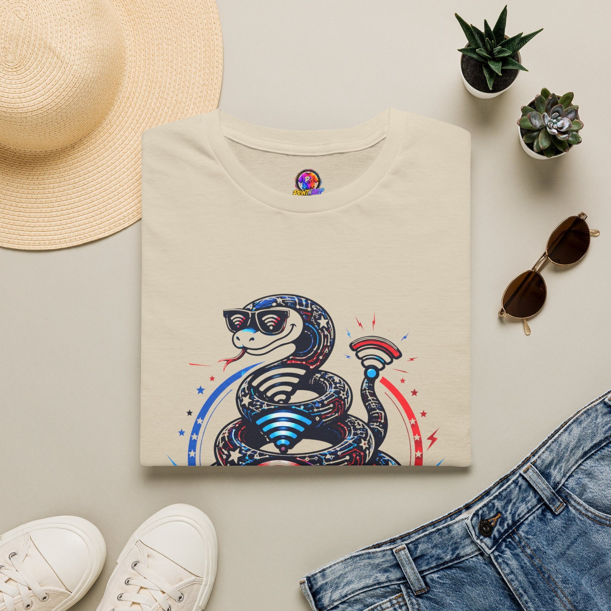 Don’t Tread on My WiFi T-Shirt — Patriotic Gadsden Snake WiFi Tee