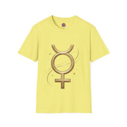 Virgo Zodiac  Mercury Astrology T-Shirt — Gold  Symbol Zodiac Tee