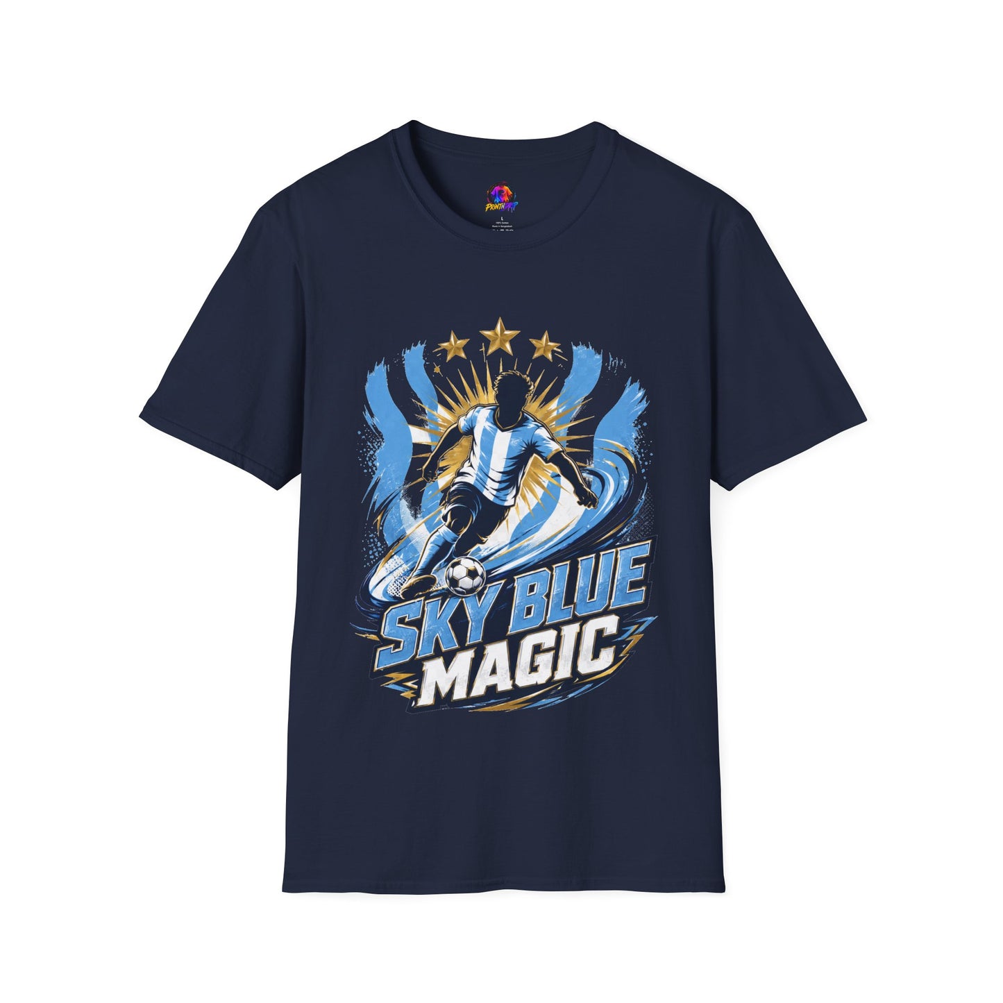 Argentina Sky Blue Magic Soccer T-Shirt — Argentinian Football Player Graphic Tee