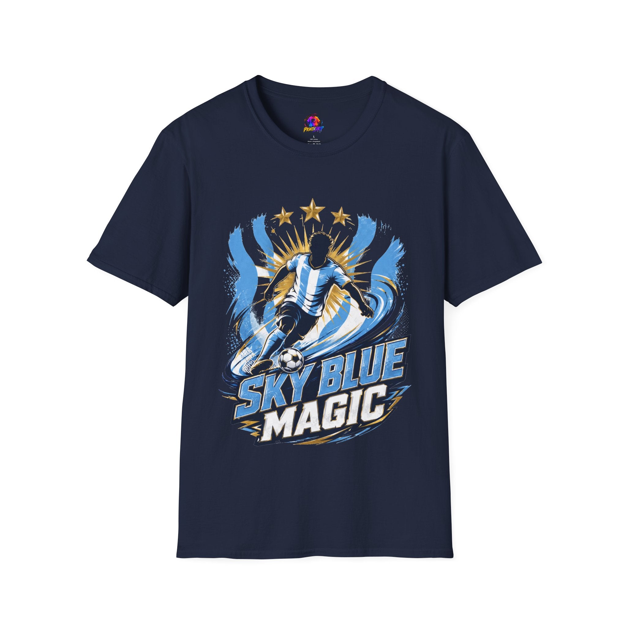 Argentina Sky Blue Magic Soccer T-Shirt — Argentinian Football Player Graphic Tee
