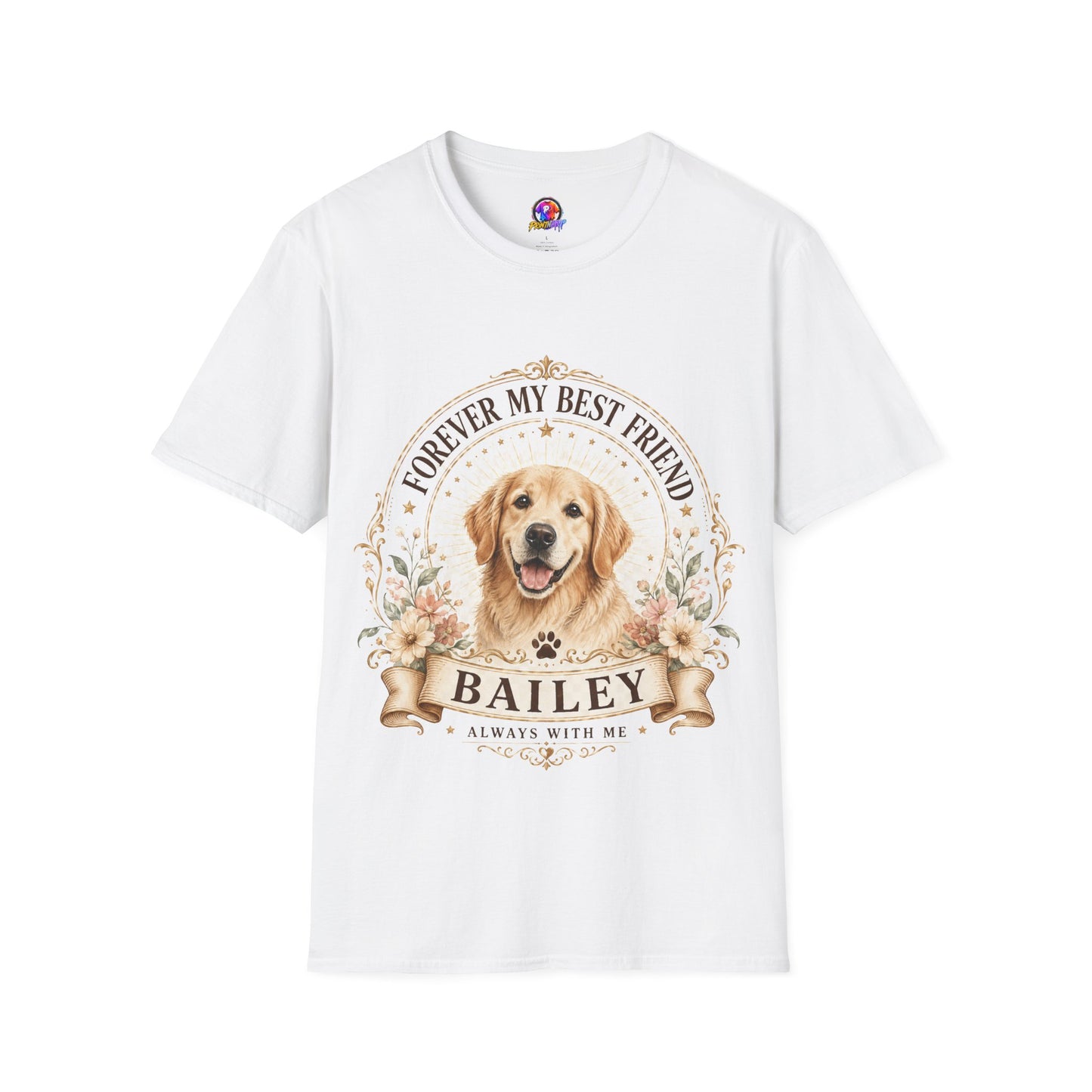 Forever My Best Friend Dog T-Shirt — Personalized Pet Name Golden Retriever Tee