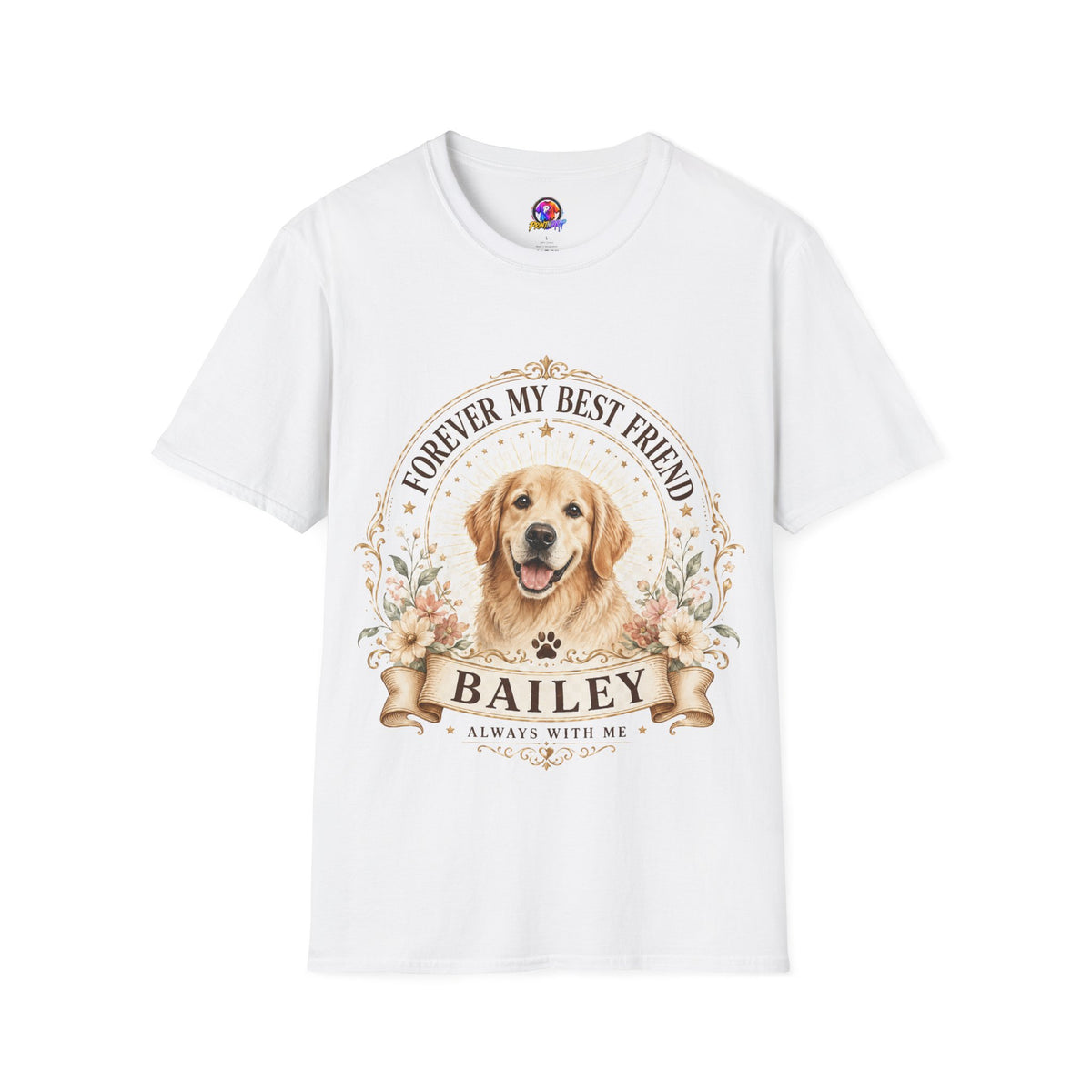 Forever My Best Friend Dog T-Shirt — Personalized Pet Name Golden Retriever Tee