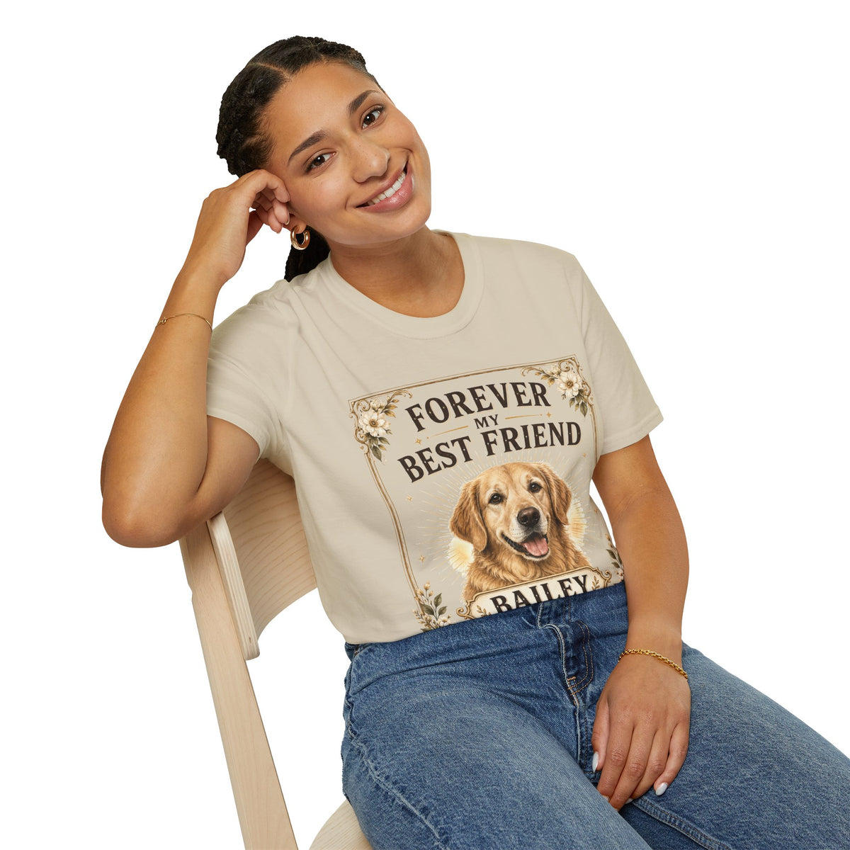 Forever My Best Friend Dog T-Shirt — Personalized Golden Retriever Tribute