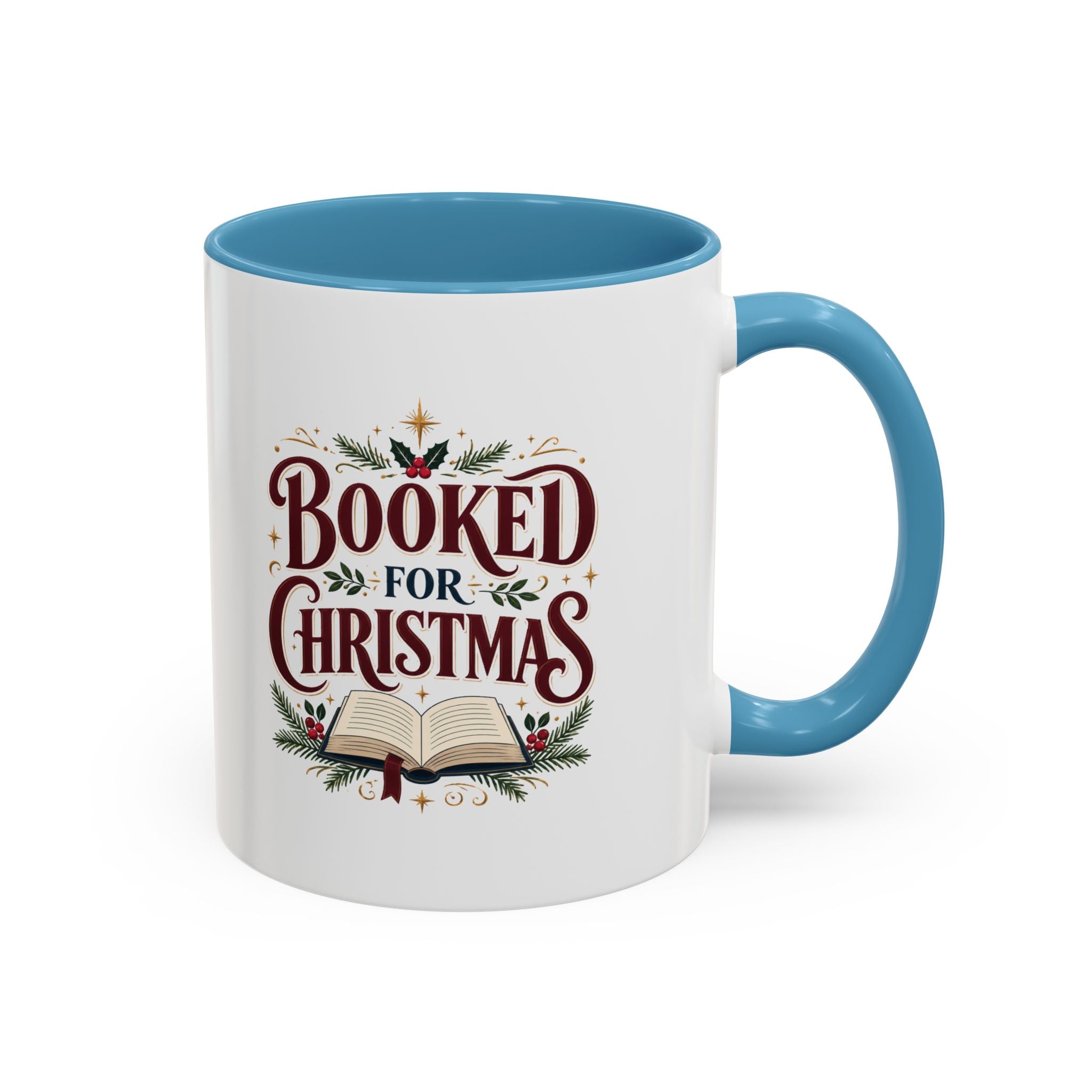 Christmas Booked for Christmas Coffee Mug — Holiday Book Lover Accent Mug