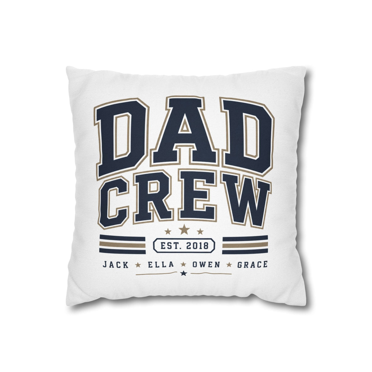 Dad Crew Decorative Pillowcase Milo Bailey Dog Dad Mom – Personalized Family Name Accent