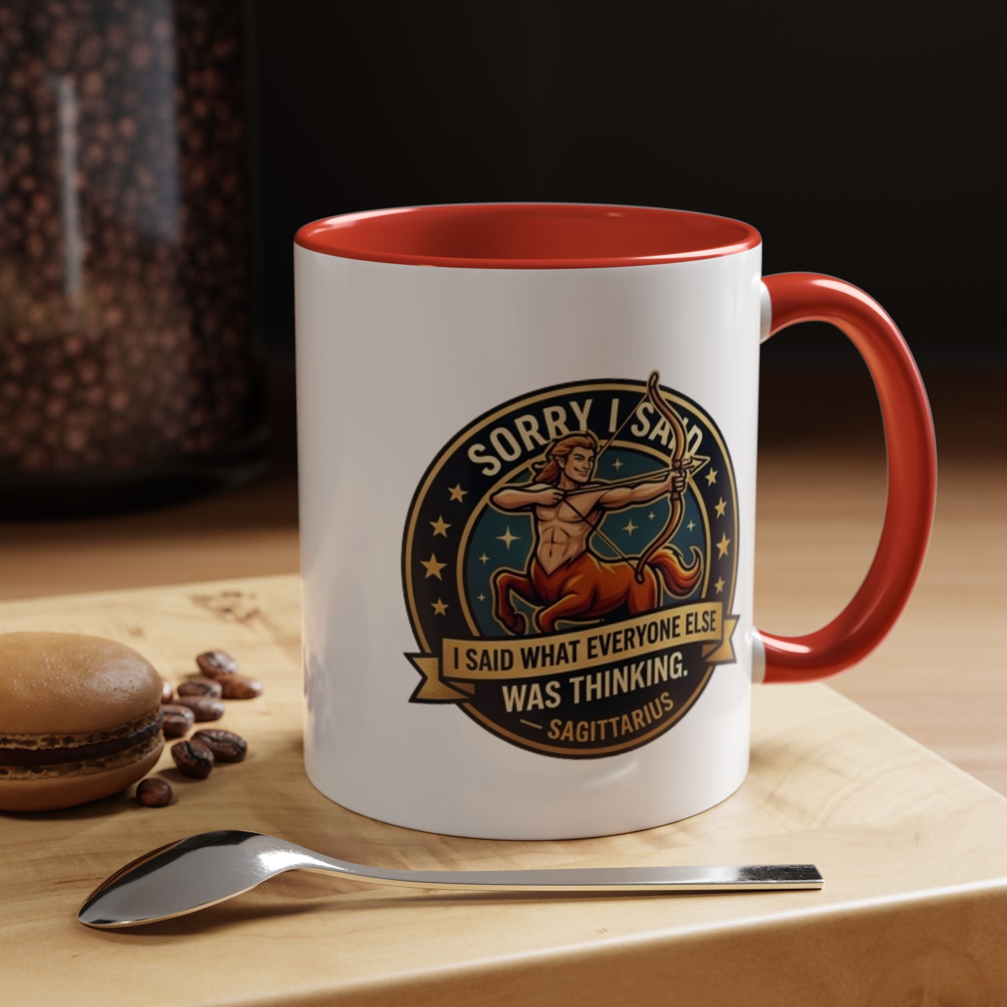 Sagittarius Coffee Mug — "Sorry I Said What Everyone Else Was Thinking" Zodiac Archer Accent Mug