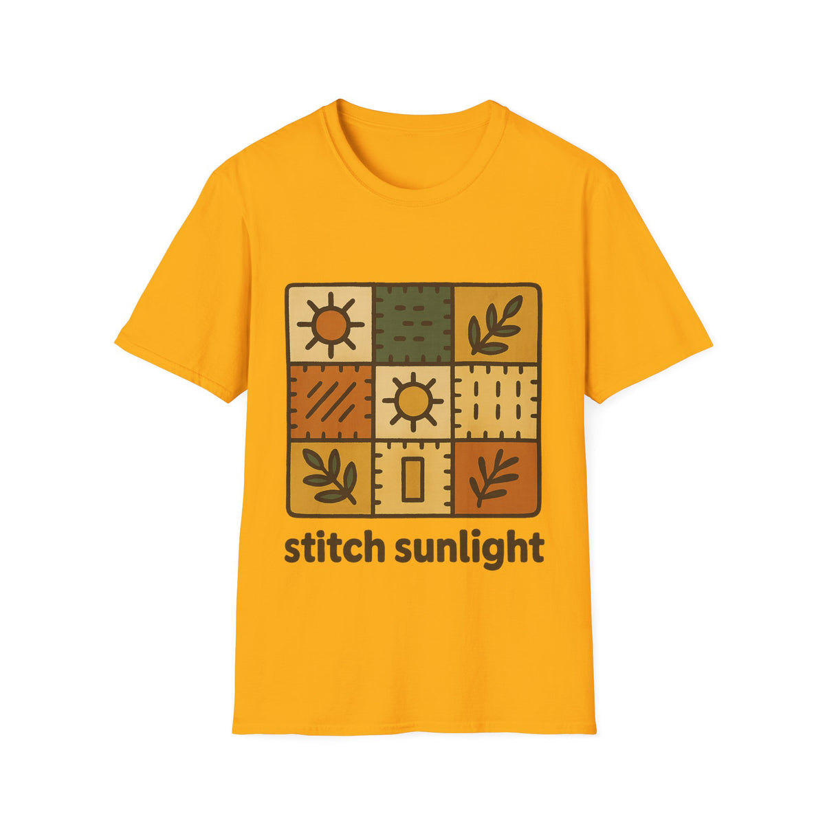 T-Shirt — Rustic Sunflower Patchwork “Catch Sunlight” Graphic Tee - Trending Now - September 2026