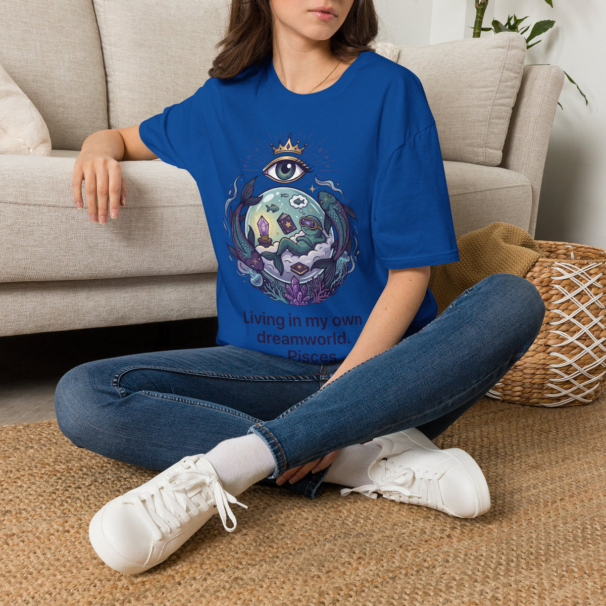 Pisces Dreamworld T-Shirt — "Living in My Own Dreamworld" Mystic Zodiac Tee